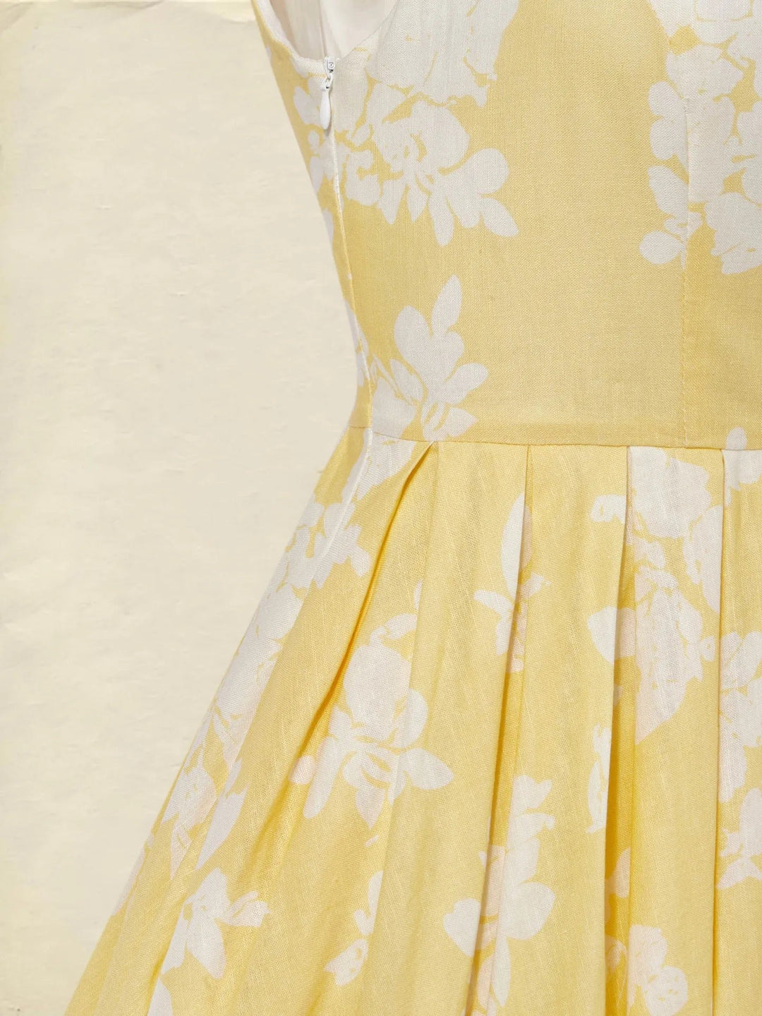 Women's Floral Linen Cotton-Blend Sleeveless Midi Dress