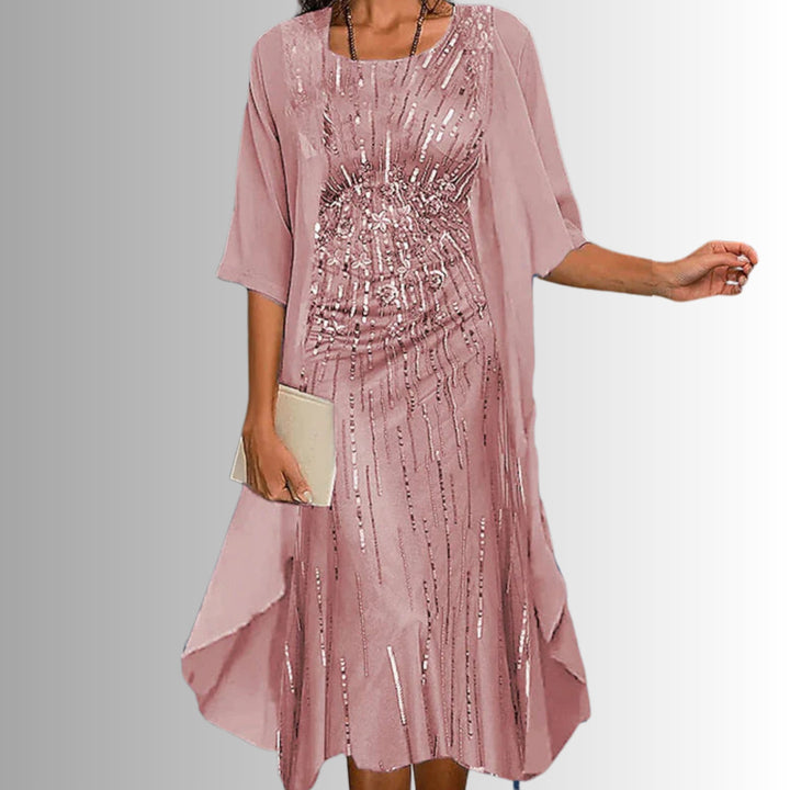 Women's Floral Three-Quarter Sleeve Two-Piece Set - Pink