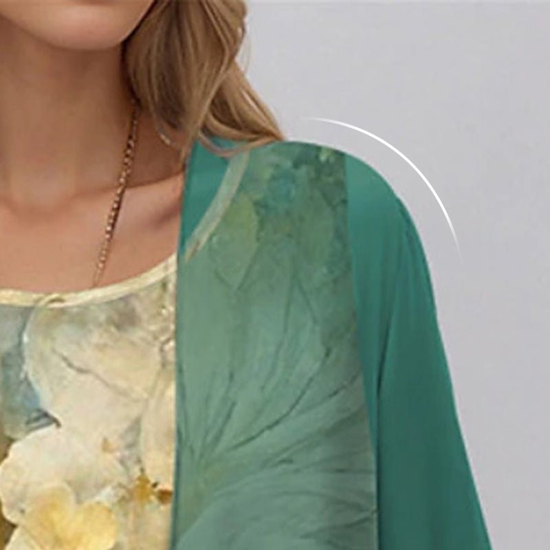 Women's Floral Three-Quarter Sleeve Two-Piece Set