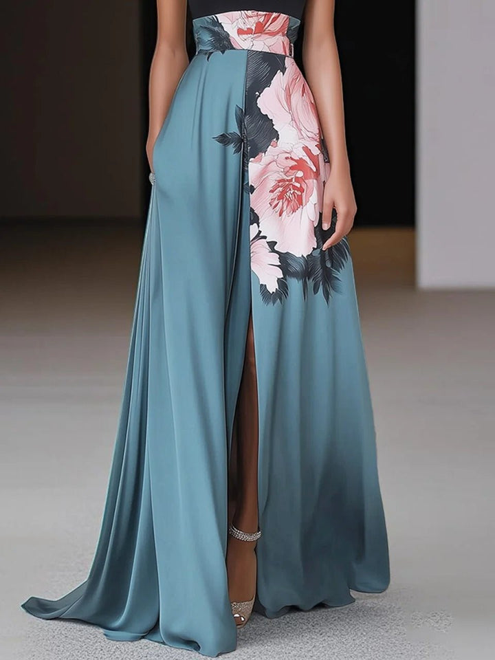 Women's Halter Neck Floral Maxi Dress