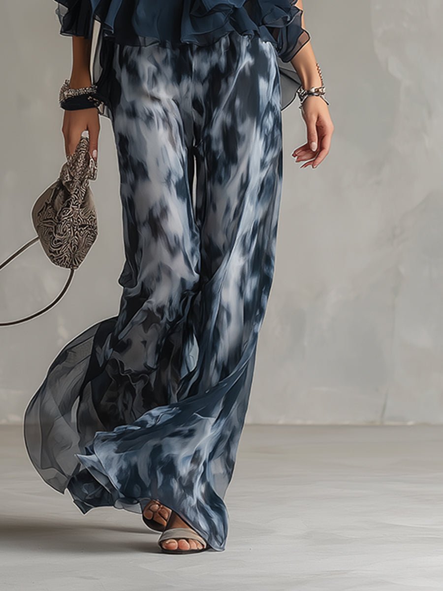 Women's Halter Two Piece Set with Wide Leg Pants