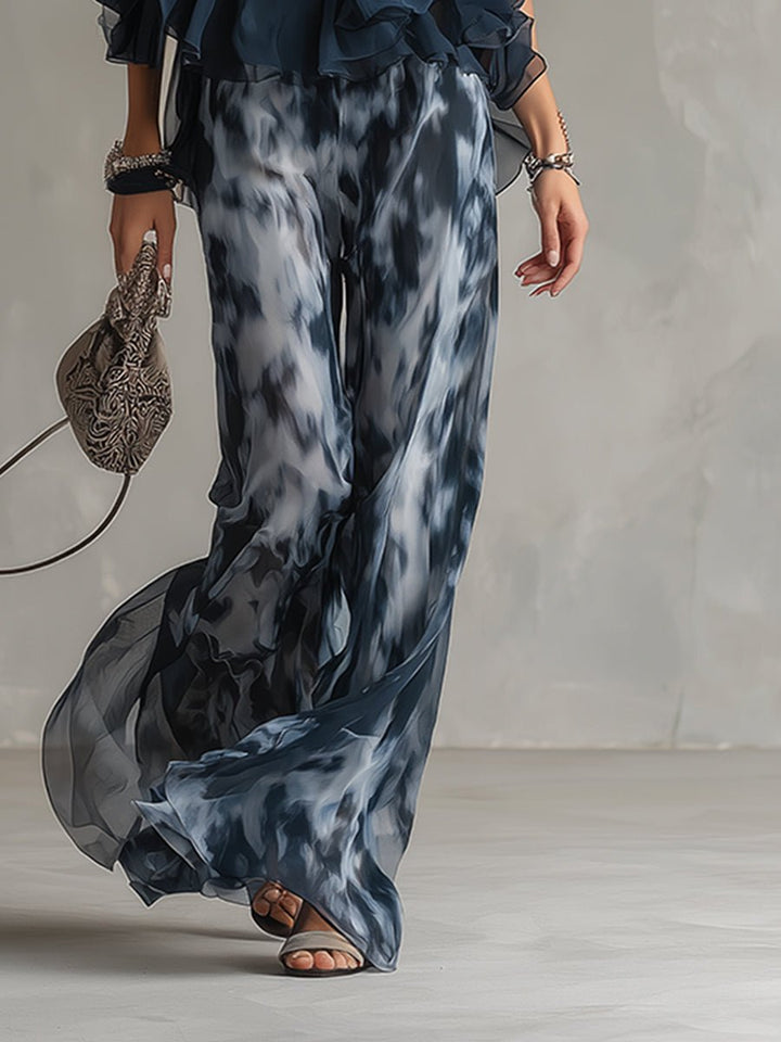 Women's Halter Two Piece Set with Wide Leg Pants