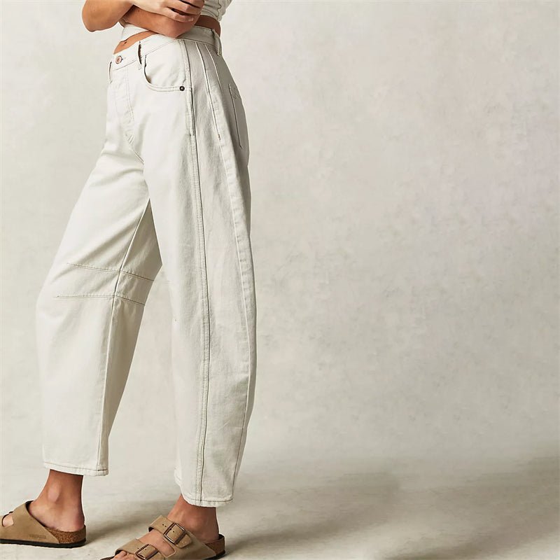 Women's High-Waist Barrel-Leg Relaxed-Fit Denim Jeans