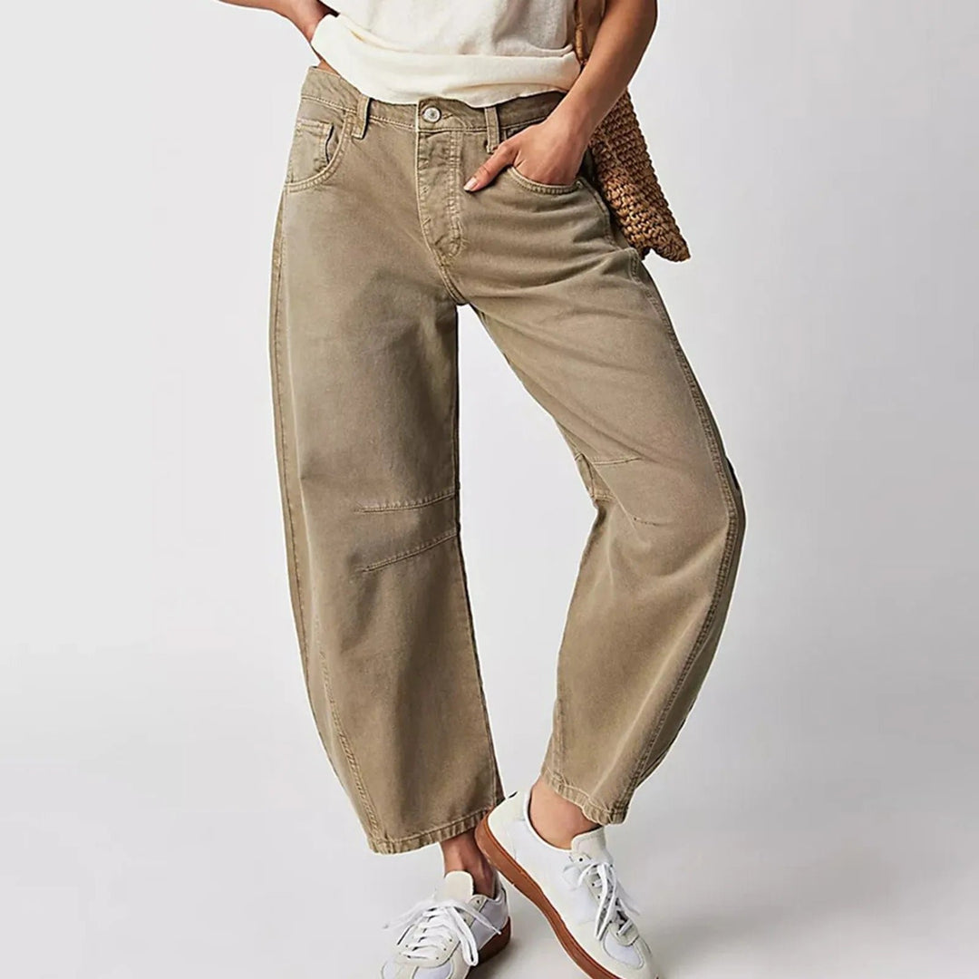 Women's High-Waist Barrel-Leg Relaxed-Fit Denim Jeans