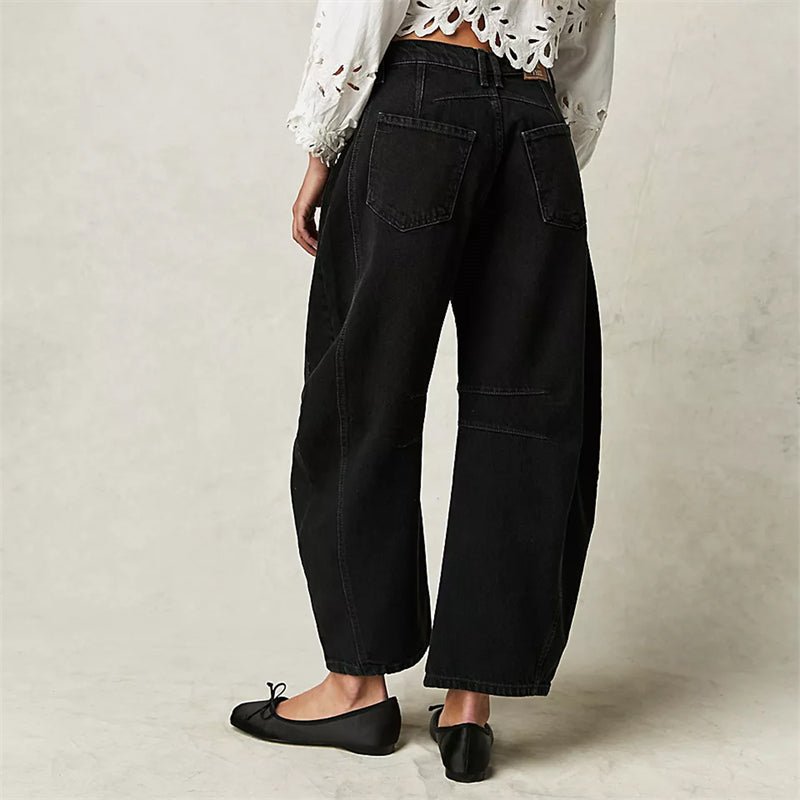 Women's High-Waist Barrel-Leg Relaxed-Fit Denim Jeans