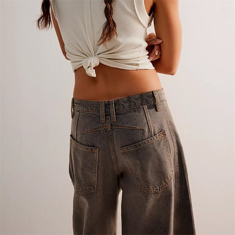 Women's High-Waist Barrel-Leg Relaxed-Fit Denim Jeans