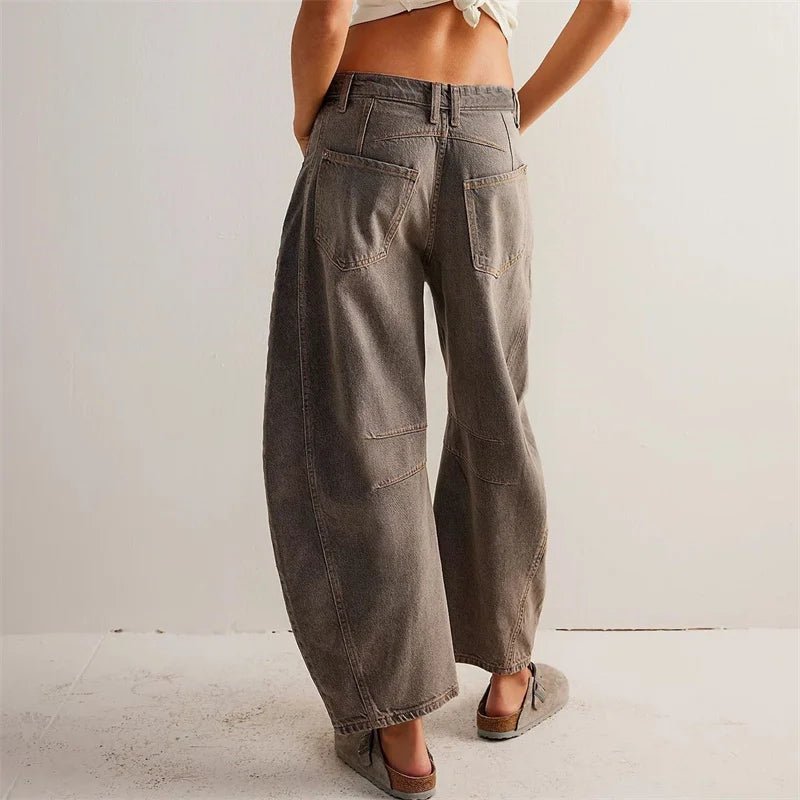 Women's High-Waist Barrel-Leg Relaxed-Fit Denim Jeans