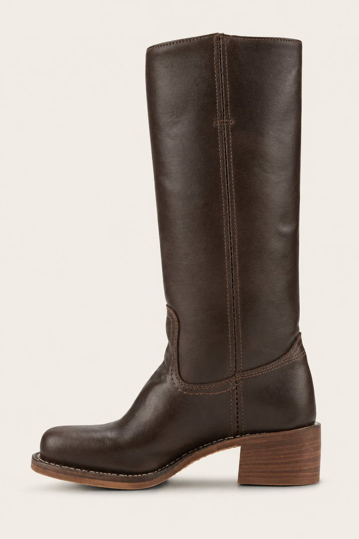 Women's Knee-High Leather Block-Heel Boots