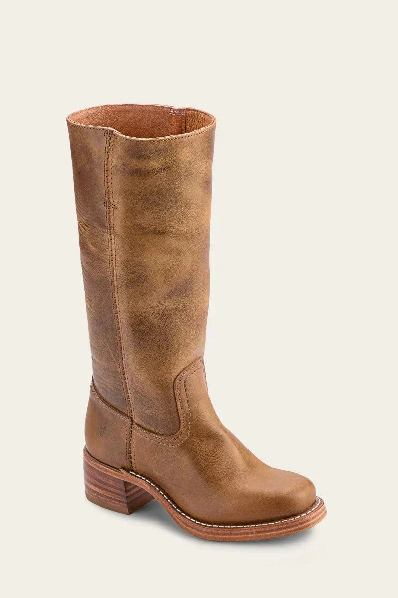Women's Knee-High Leather Block-Heel Boots