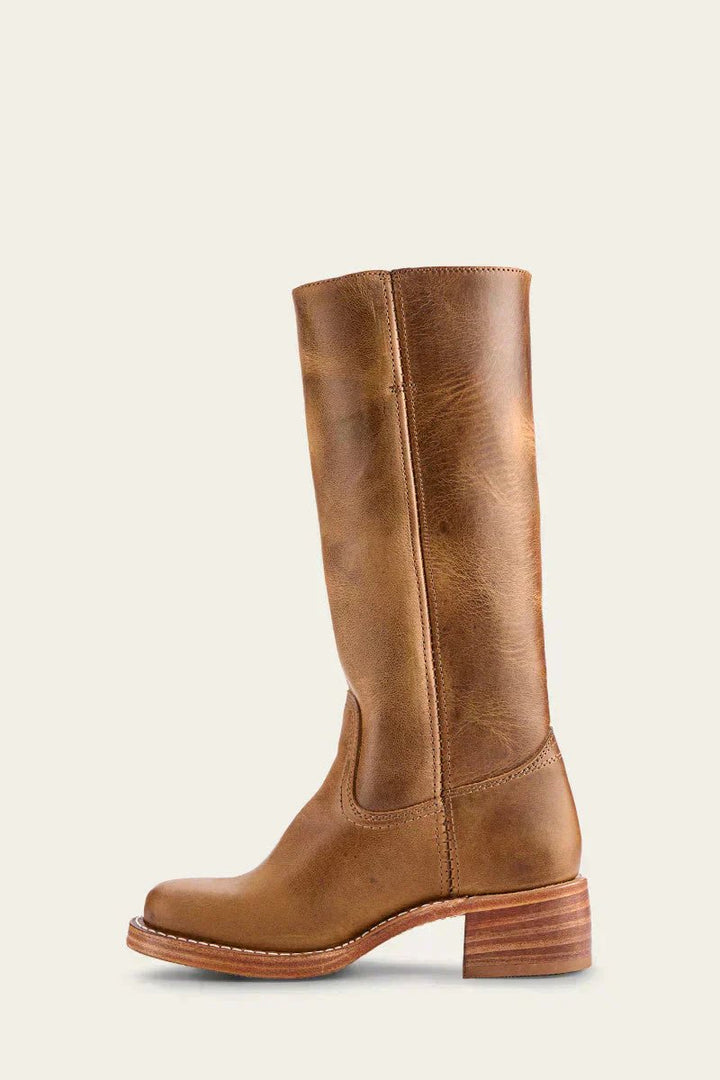 Women's Knee-High Leather Block-Heel Boots