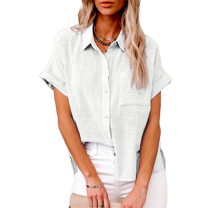 Women's Lightweight Short-Sleeve Button-Front Shirt - White