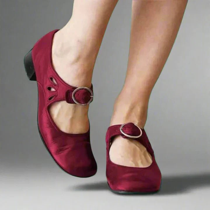Women's Orthopedic Adjustable Mary Jane Shoes - Chestnut Red