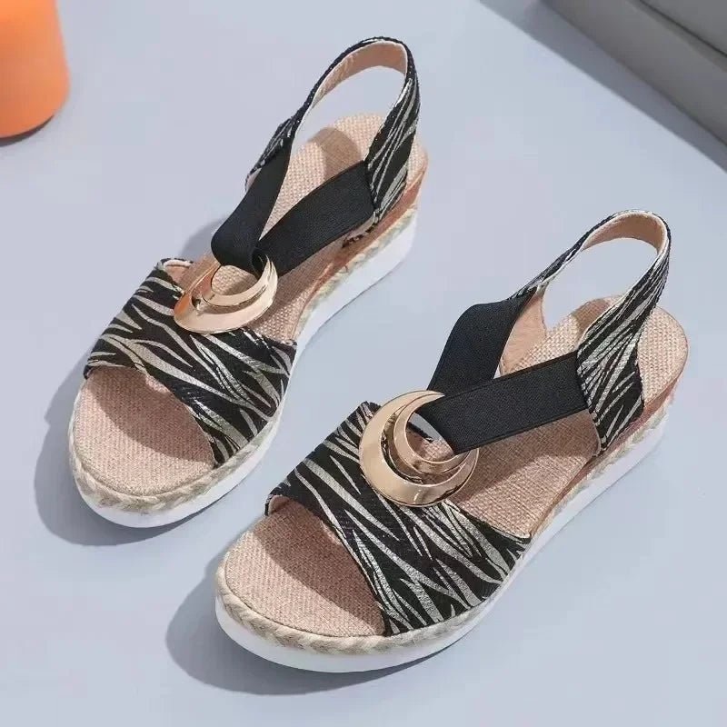 Women's Orthopedic Adjustable Platform Espadrille Sandals