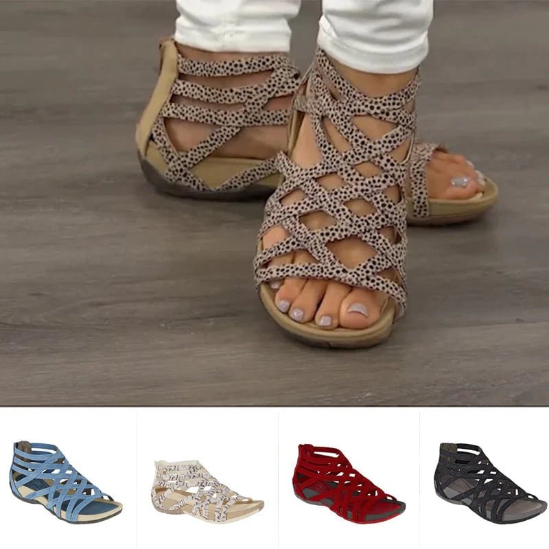Women's Orthopedic Adjustable Strappy Flat Sandals