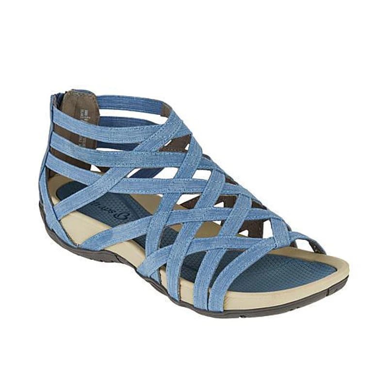 Women's Orthopedic Adjustable Strappy Flat Sandals - Light Blue