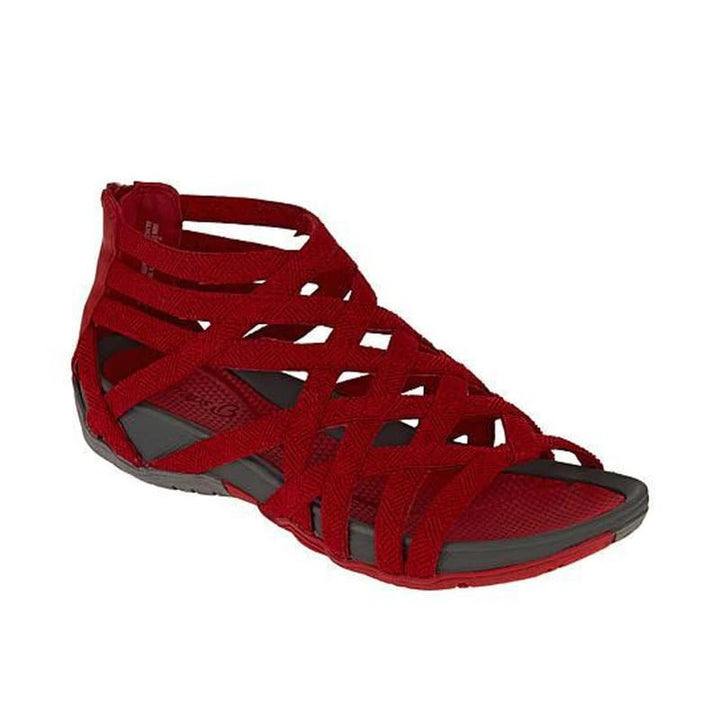Women's Orthopedic Adjustable Strappy Flat Sandals - Red