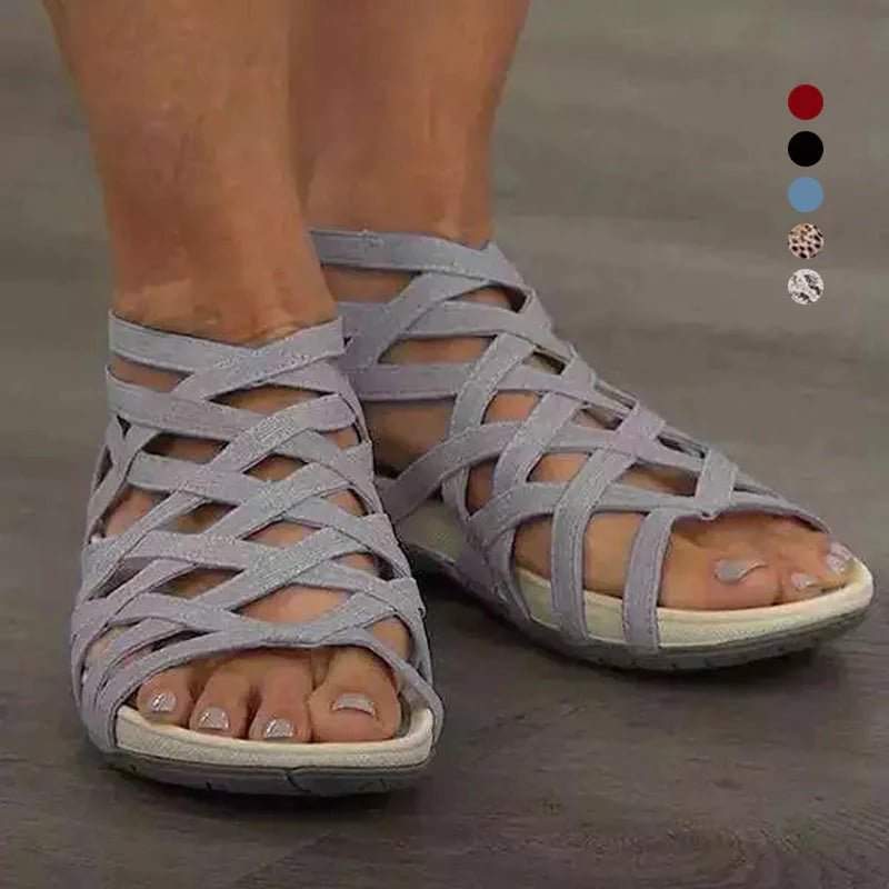 Women's Orthopedic Adjustable Strappy Flat Sandals