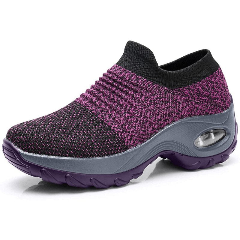 Women's Orthopedic Air-Cushioned Slip-On Sneakers - Purple