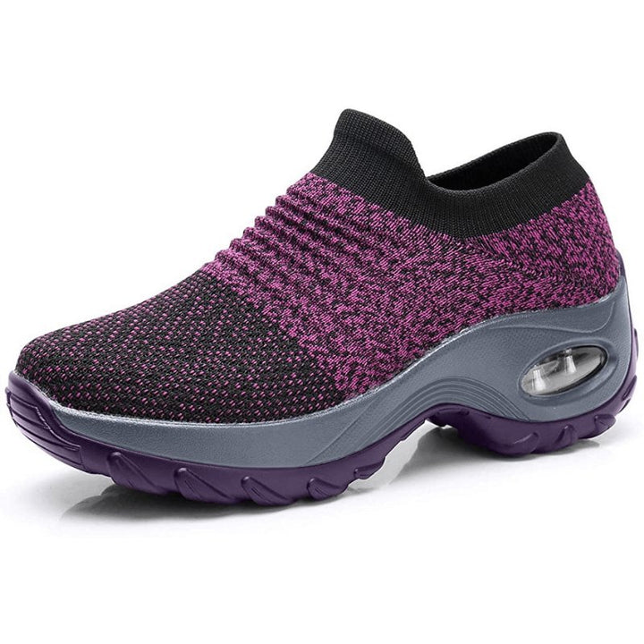Women's Orthopedic Air-Cushioned Slip-On Sneakers - Purple