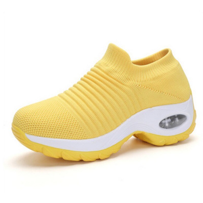 Women's Orthopedic Air-Cushioned Slip-On Sneakers - Yellow