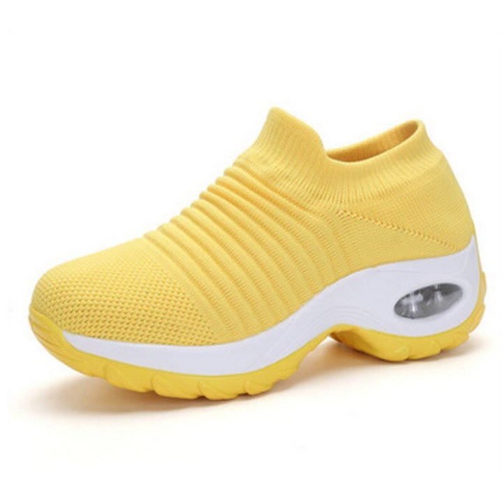 Women's Orthopedic Air-Cushioned Slip-On Sneakers - Yellow