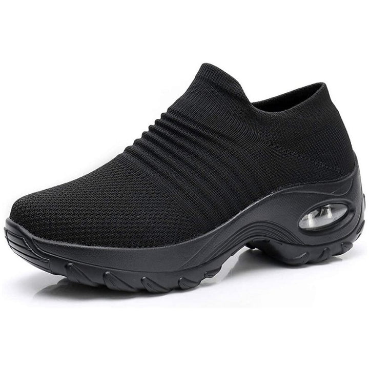 Women's Orthopedic Air-Cushioned Slip-On Sneakers - All Black