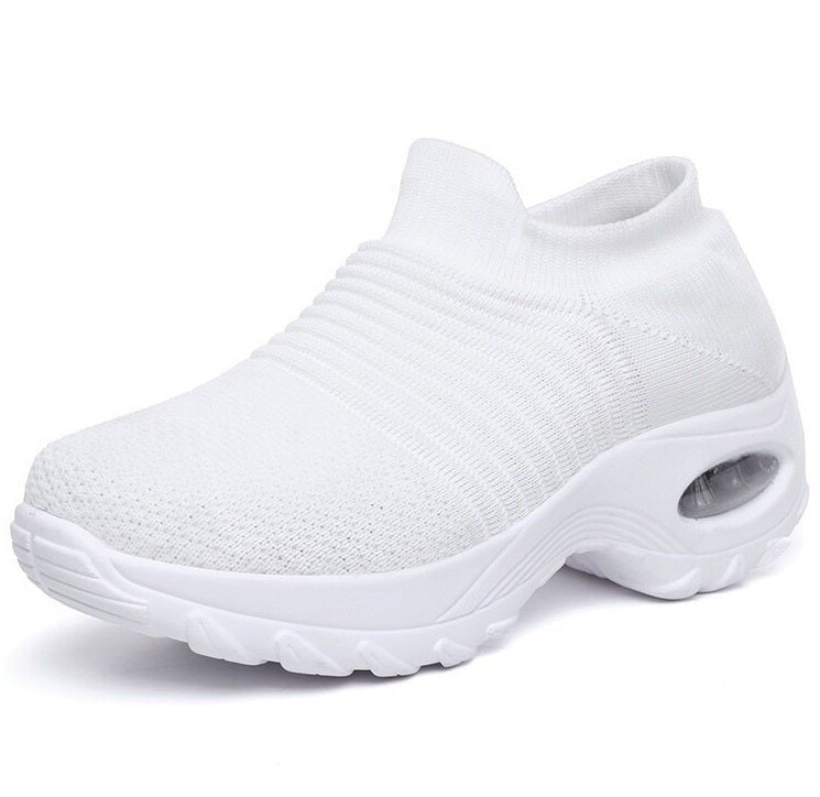 Women's Orthopedic Air-Cushioned Slip-On Sneakers - All White