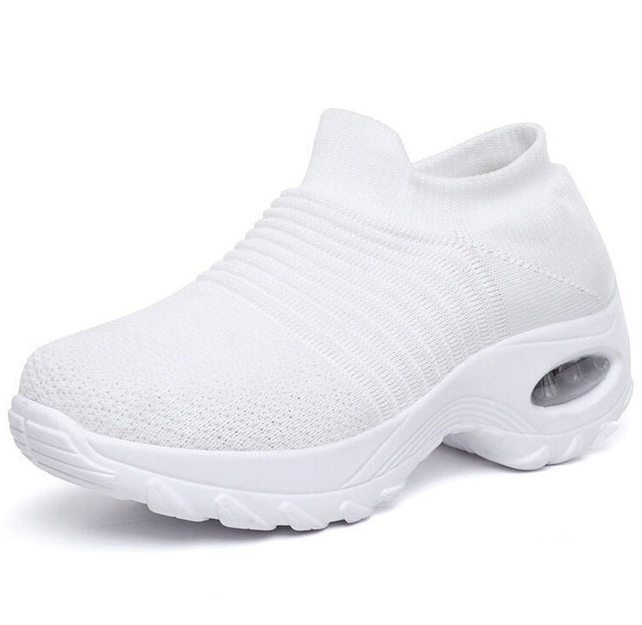 Women's Orthopedic Air-Cushioned Slip-On Sneakers - All White