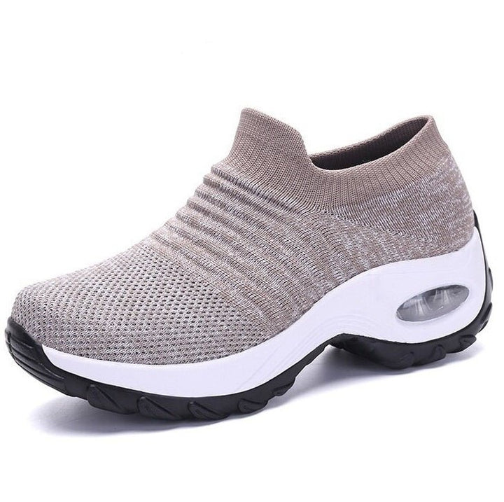 Women's Orthopedic Air-Cushioned Slip-On Sneakers - Khaki
