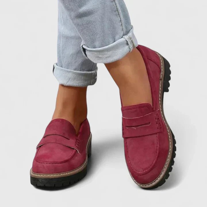 Women's Orthopedic Arch-Support Slip-On Loafers - Red