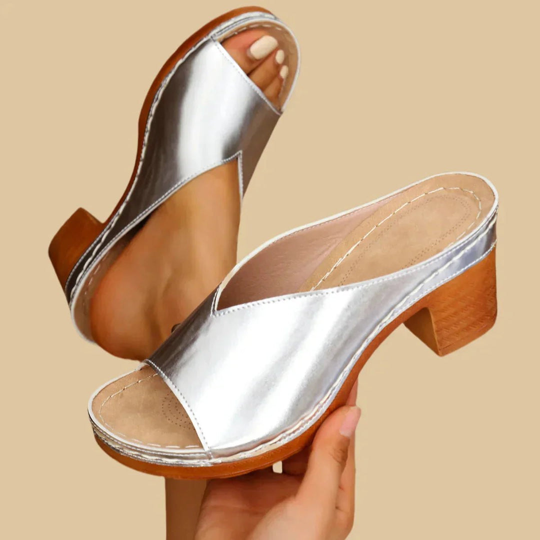 Women's Orthopedic Block-Heel Slip-On Sandals