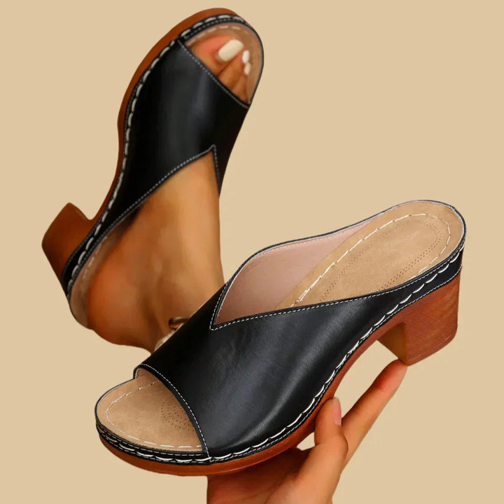Women's Orthopedic Block-Heel Slip-On Sandals