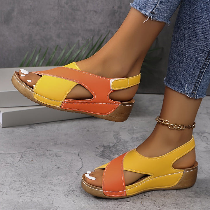 Women's Orthopedic Comfort Wedge Platform Sandals - Orange