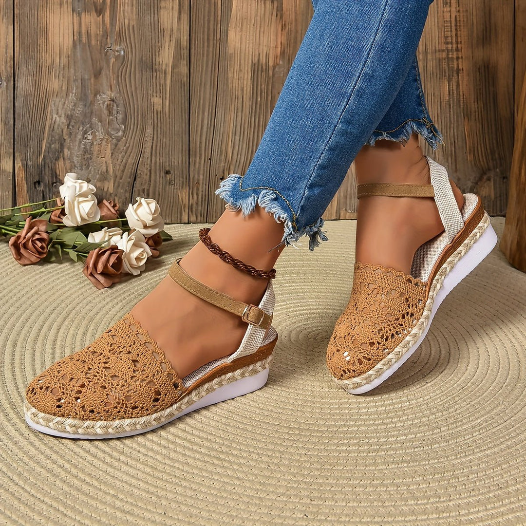 Women's Orthopedic Crochet Platform Espadrille Sandals