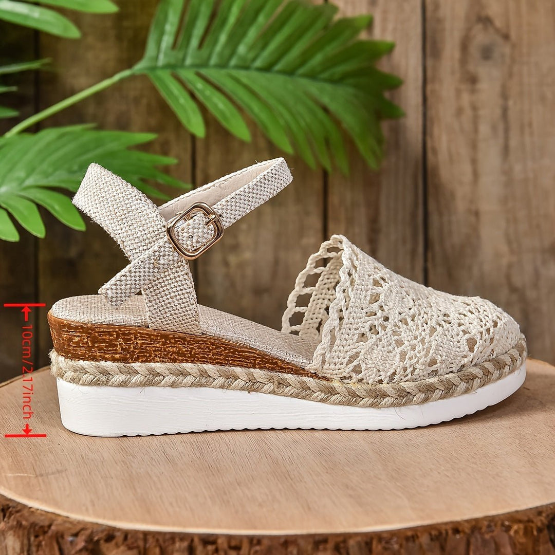 Women's Orthopedic Crochet Platform Espadrille Sandals