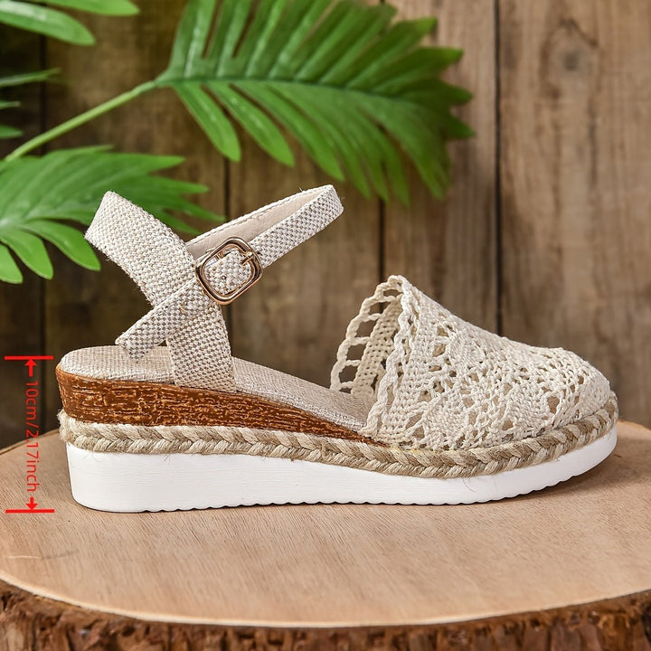 Women's Orthopedic Crochet Platform Espadrille Sandals