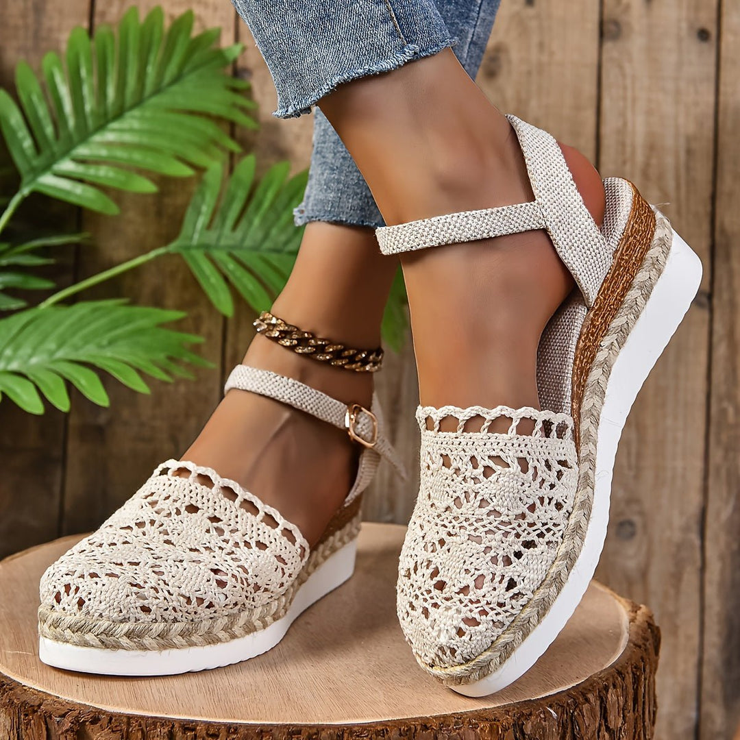 Women's Orthopedic Crochet Platform Espadrille Sandals