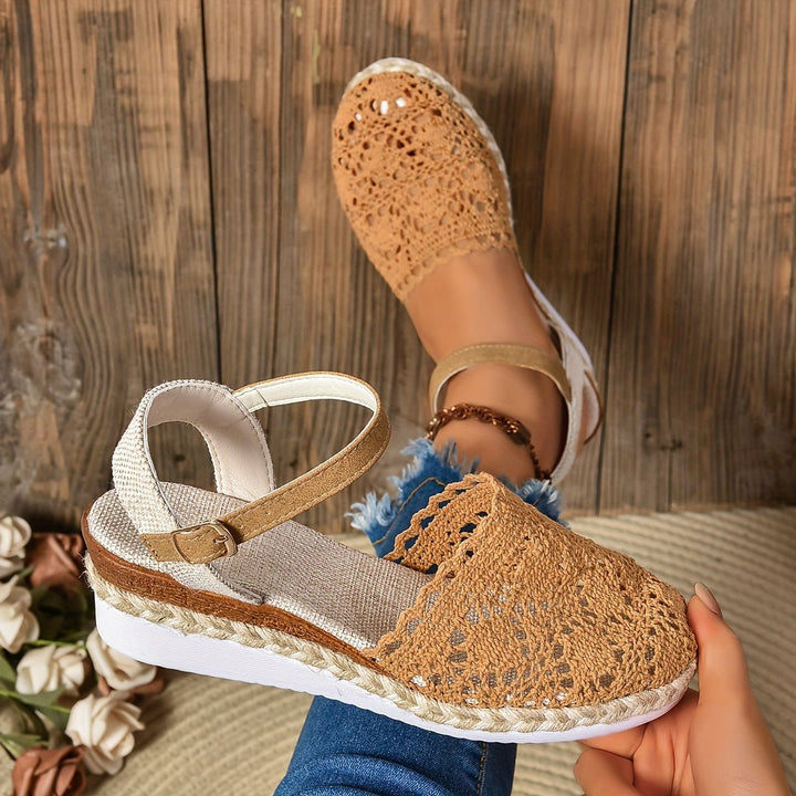 Women's Orthopedic Crochet Platform Espadrille Sandals