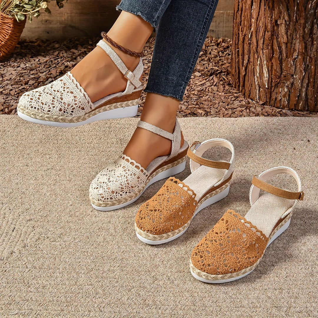 Women's Orthopedic Crochet Platform Espadrille Sandals