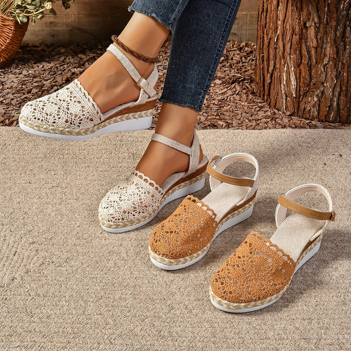 Women's Orthopedic Crochet Platform Espadrille Sandals