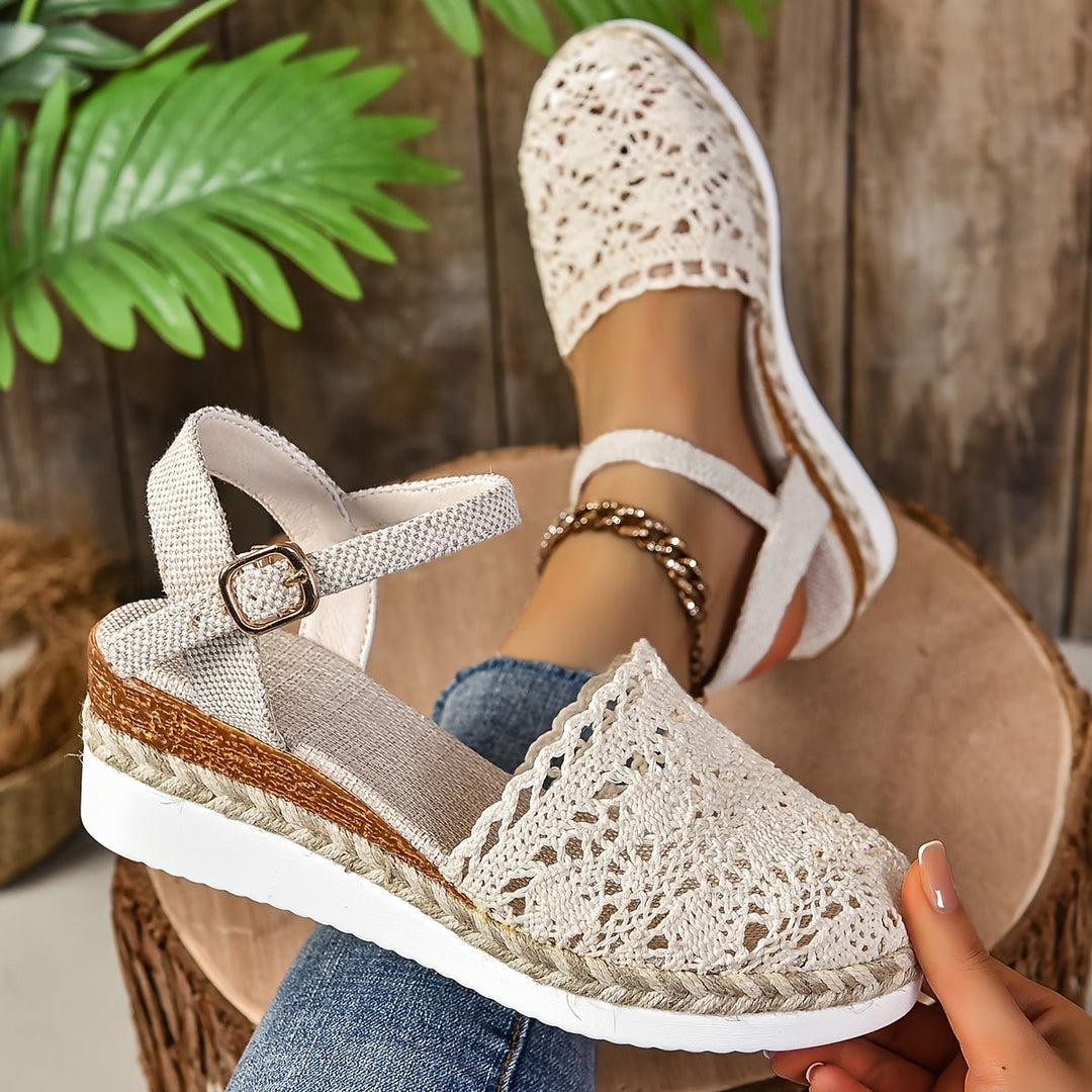 Women's Orthopedic Crochet Platform Espadrille Sandals