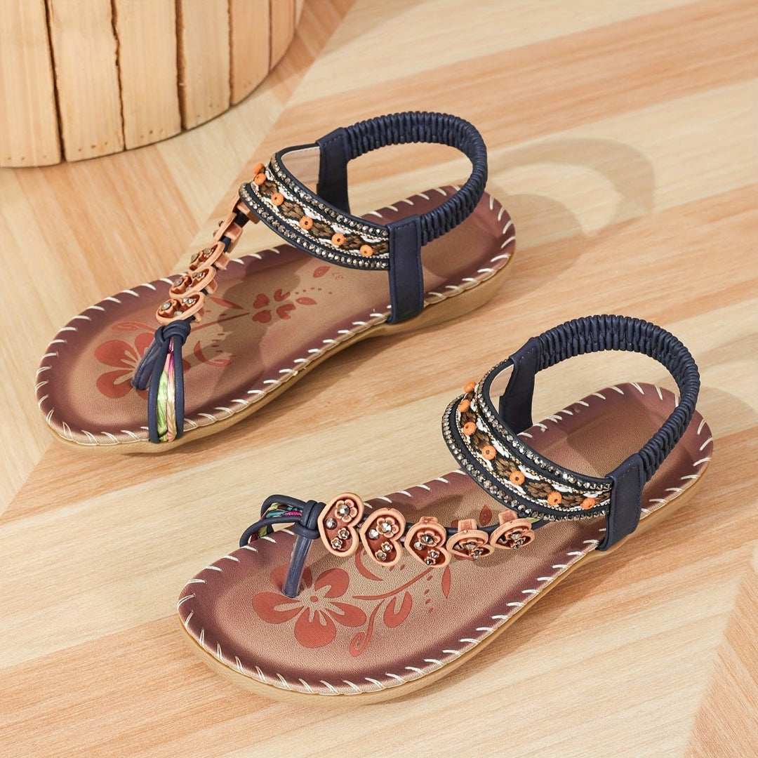 Women's Orthopedic Flat Ankle Strap Sandals - Ocean Blue