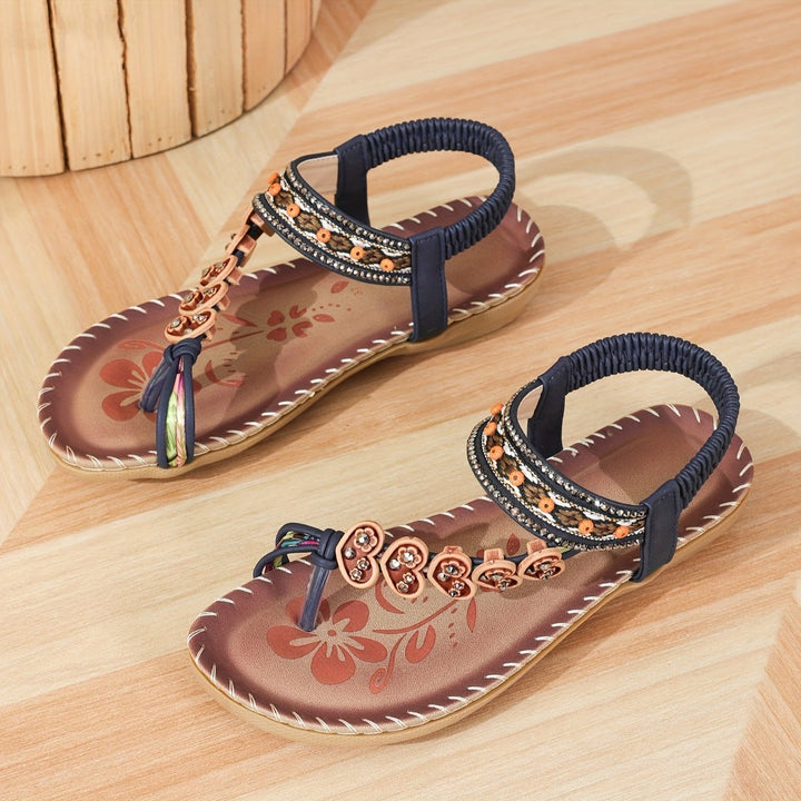 Women's Orthopedic Flat Ankle Strap Sandals - Ocean Blue