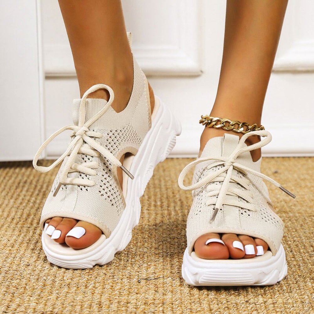 Women's Orthopedic Knit Athletic Sandals - Beige
