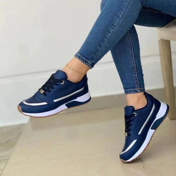 Women's Orthopedic Memory-Foam Athletic Walking Sneakers - Blauw