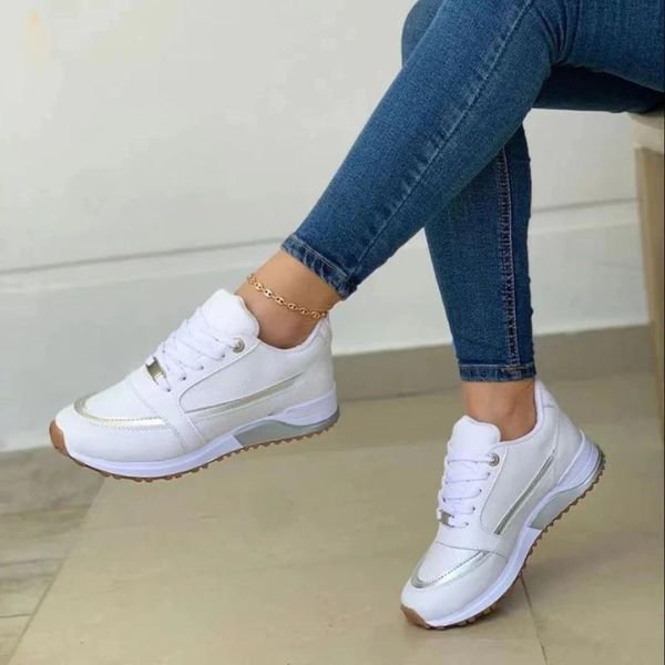 Women's Orthopedic Memory-Foam Athletic Walking Sneakers - Wit