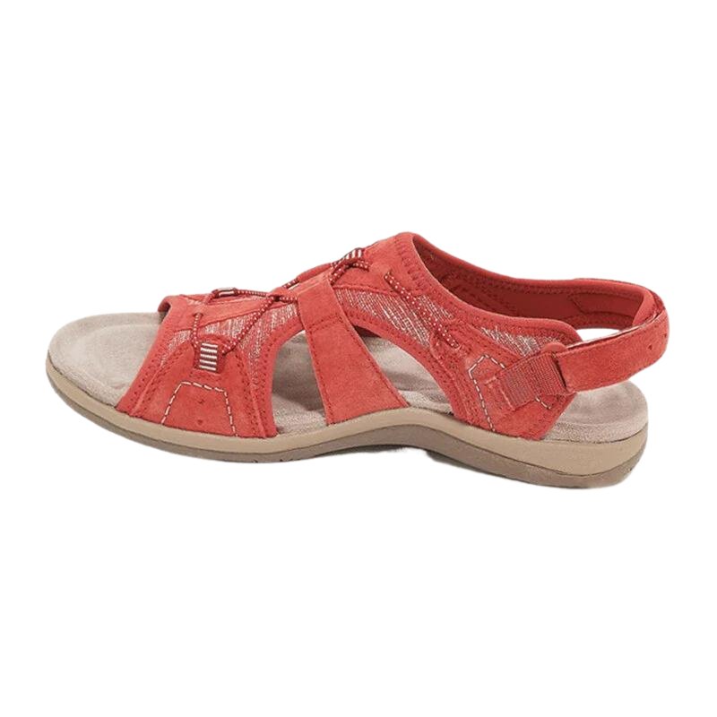 Women's Orthopedic Memory-Foam Closed-Toe Summer Sandals - Red