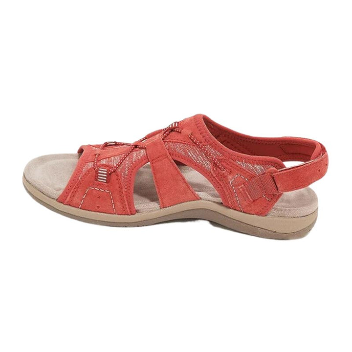 Women's Orthopedic Memory-Foam Closed-Toe Summer Sandals - Red