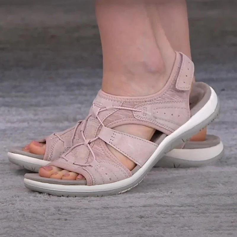 Women's Orthopedic Memory-Foam Closed-Toe Summer Sandals - Pink