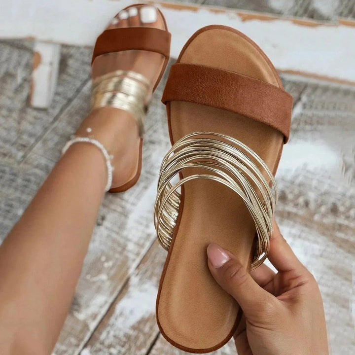 Women's Orthopedic Memory-Foam Slip-On Sandals - Chestnut Brown
